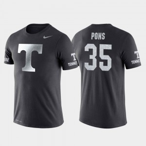 Men Travel #35 Yves Pons UT T-Shirt Anthracite College Basketball Performance 243815-761