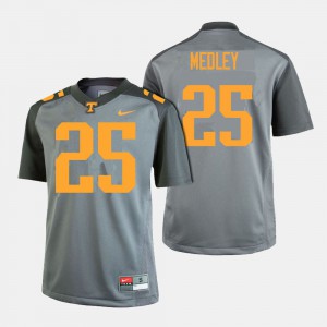#25 Men's Gray Aaron Medley UT Jersey College Football 751606-412
