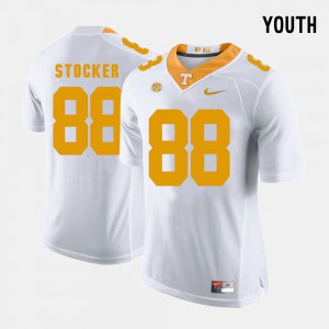 Youth White #88 College Football Luke Stocker UT Jersey 646366-530