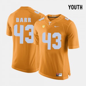 #43 Orange College Football Youth(Kids) Matt Darr UT Jersey 615606-231