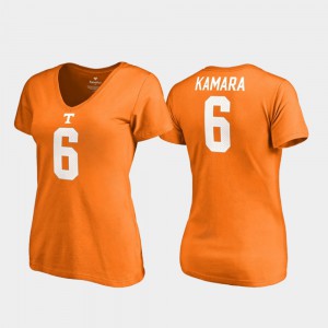 Tennessee Orange Womens Alvin Kamara UT T-Shirt #6 College Legends V-Neck 474246-345